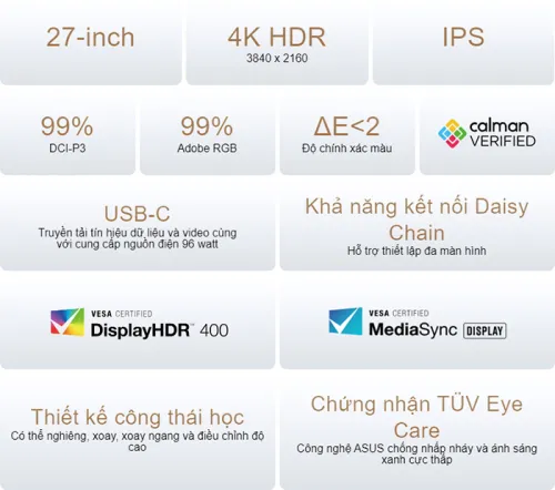Màn hình đồ họa ASUS ProArt PA279CRV | 27 inch | 4K | IPS | 60Hz | 5ms